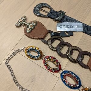 Lot of Chico's belts